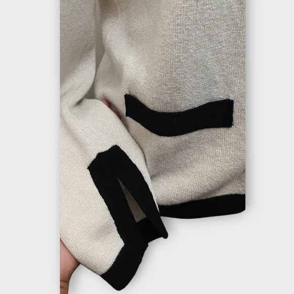 A New Day Metallic Silver Cardigan with Black Trim – Size S - Picture 3 of 6